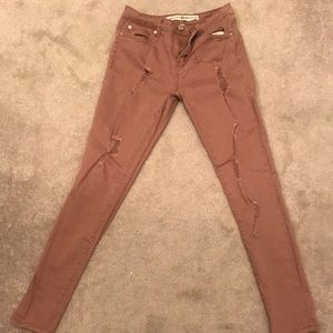 Ashley Mason Blush Ripped Skinny Jeans